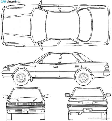 1989 Toyota Cresta Super G Sedan blueprint